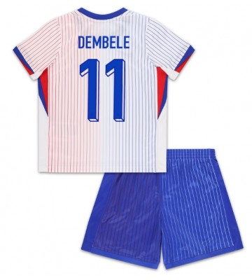 Frankrike Ousmane Dembele #11 Bortatröja Barn EM 2024 Kortärmad (+ Korta byxor)